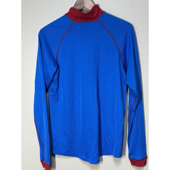 Helly Hansen Lifa Stay Dry 1/4-Zip Base Layer Top Men’s L Blue Red - Picture 2 of 7